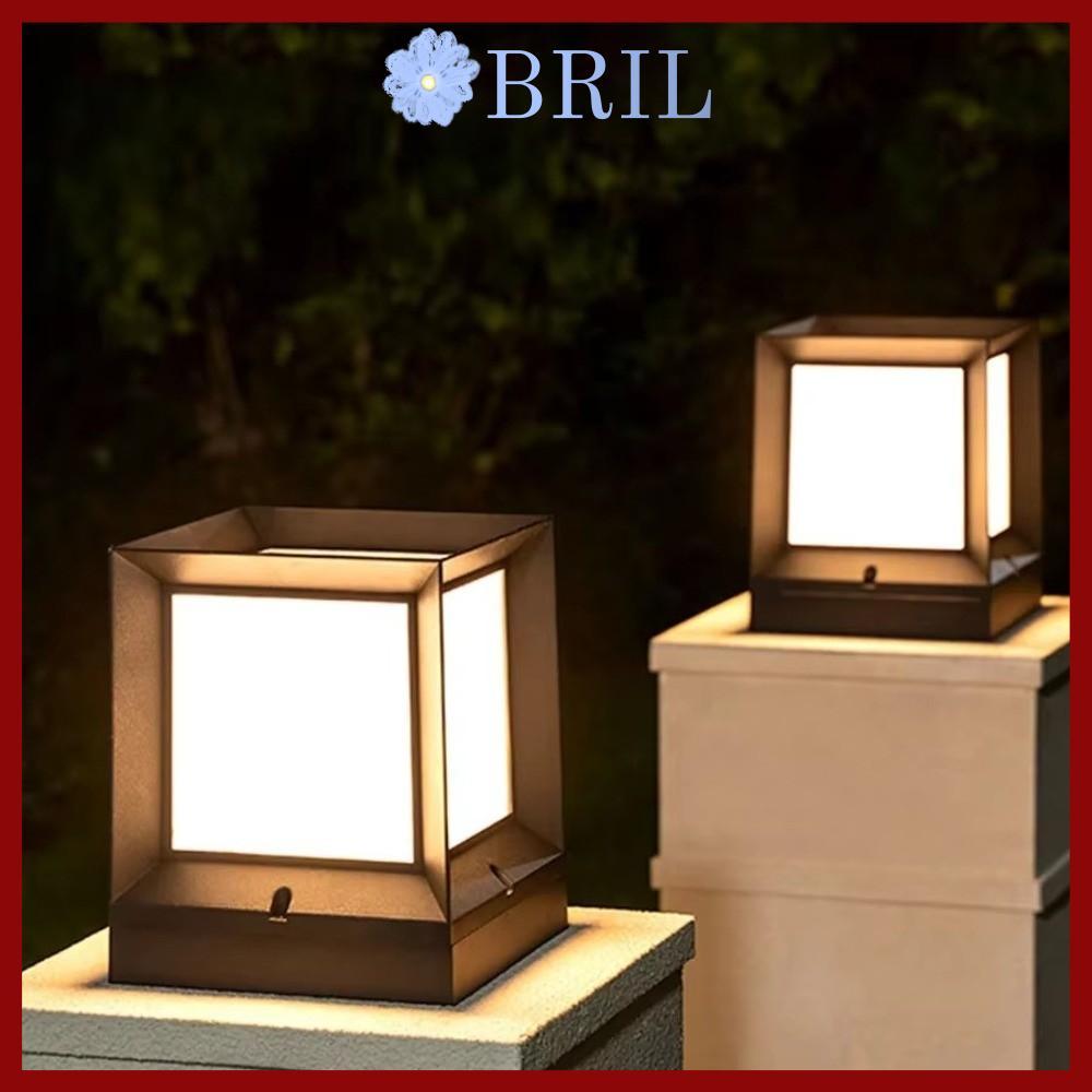 BRIL Led ไฟโพสต์กลางแจ้ง, E27 โคมไฟคอลัมน์, คอลัมน์โมเดิร์น Pier IP54 กันน้ํา 220V รั้วหมวก Yard