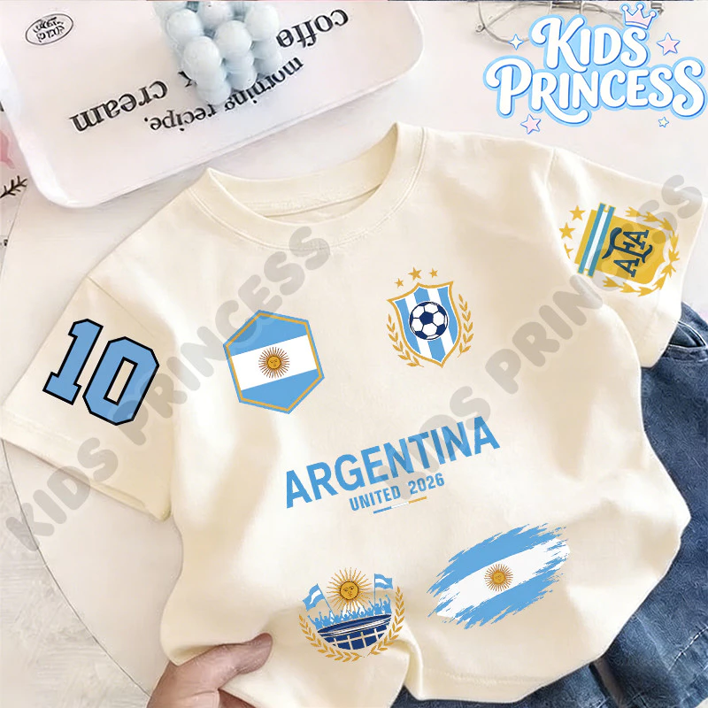 COD KIDS PRINCESS 2026 world cup jersey เสื้อแข่ง kids fashion เสื้อเชิ้ตเด็ก เสื้อแขนสั้นเด็ก ทรงหลวม ใส่สบาย W195