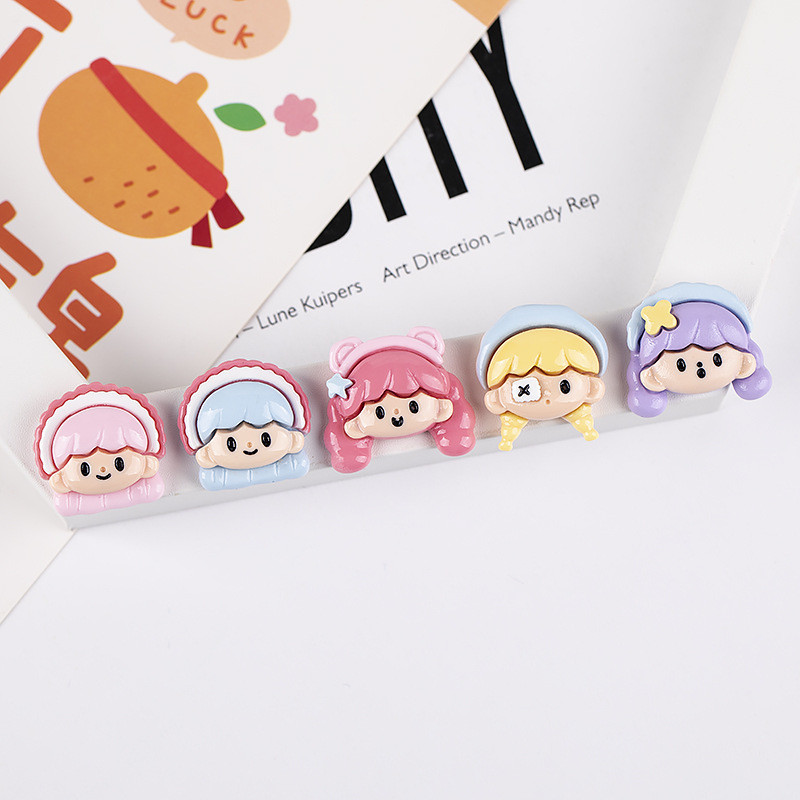[4 @] [10-50pcs/bag] อุปกรณ์เรซินสาวการ์ตูนทําเองครีมกาวเคสโทรศัพท์แพทช์กล่องเก็บเด็กอุปกรณ์ผมตกแต่งวัสดุ XM