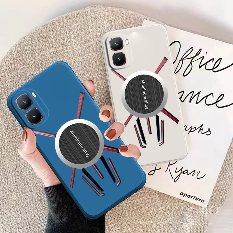 เคสฝาหลังสําหรับ infinix GT 50 Pro พร้อมสติ๊กเกอร์กาวแม่เหล็กแบบมีกาวในตัว Matte ฝาครอบป้องกันสีสันสดใส