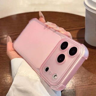 หรูหรา Matte โปร่งแสงถุงลมนิรภัยเคสโทรศัพท์สําหรับ iPhone 17 16 15 14 Plus 12 13 Pro Max 17Pro Air กันชนกันกระแทกฝาครอบ