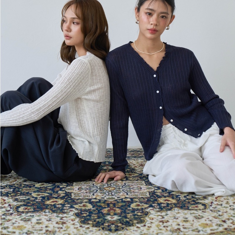 Ruffle cardigan - คาร์ดิแกนบาง เสื้อแขนยาวใส่คลุม