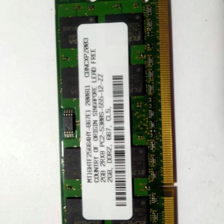 ram ddr2  2gb แรมสำหรับโน๊ตบุ๊คมือสอง