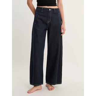 [Pomelo] กางเกงยีนส์ทรงขากว้าง / Mid Waist Wide Leg Denim Pants