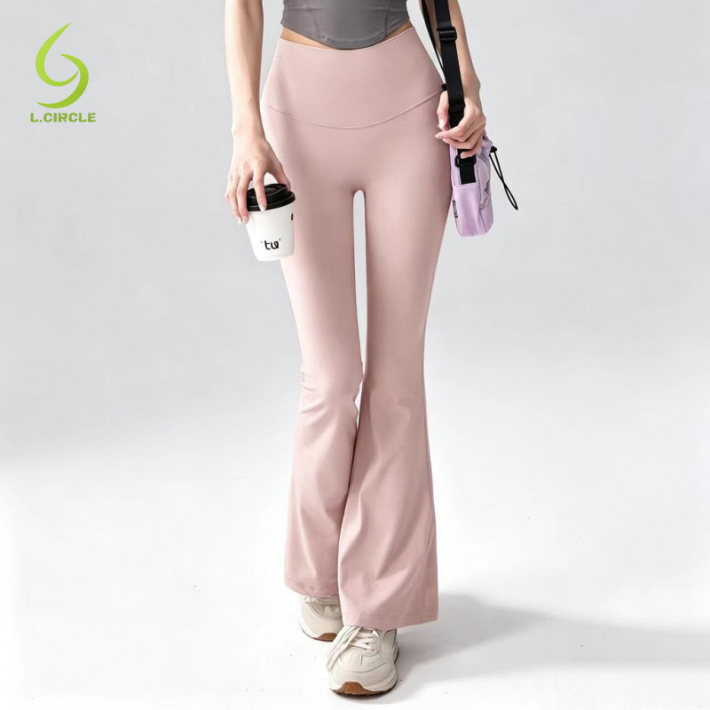 L.CIRCLE  Sports Flared Pants กางเกงโยคะขากว้างเอวสูง