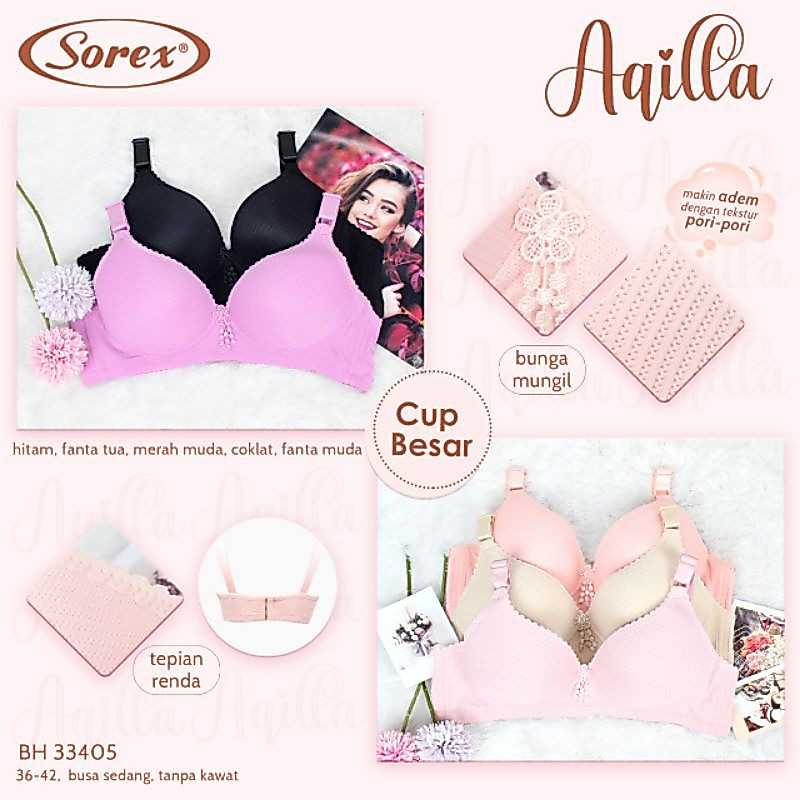 Sorex Bra Thin Foam No Wire Cup B Size 36 - 42