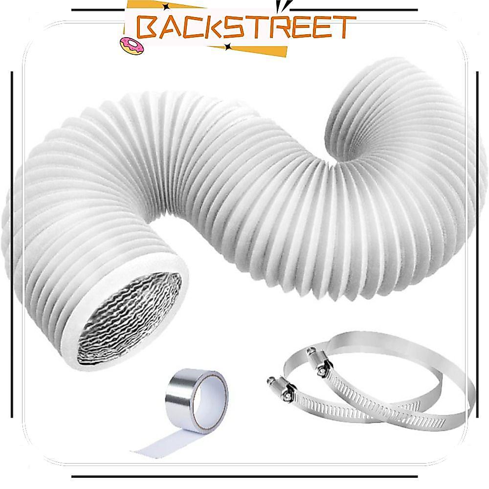 BACKSTAGEREAT Dryer Vent Hose, 4 นิ้วสีเทา Air Ducting, Professional ยืดหยุ่น 6 ชั้นป้องกัน Heavy-Duty ท่อไอเสียระบายอากาศ