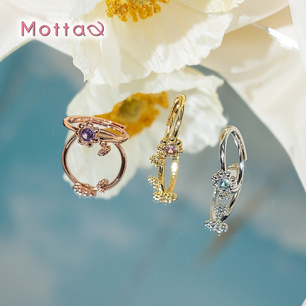 Motta Morning Bloom Collection แหวนชุบทองคำขาว ดีไซน์เรียบง่าย รับประกันไม่แพ้ไม่คัน Nickel Free