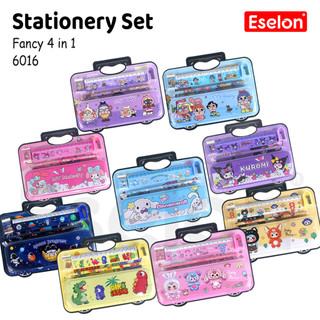 5in1 Stationery Set 6016 / Set Alat Tulis Press Tenteng Fancy Karakter
