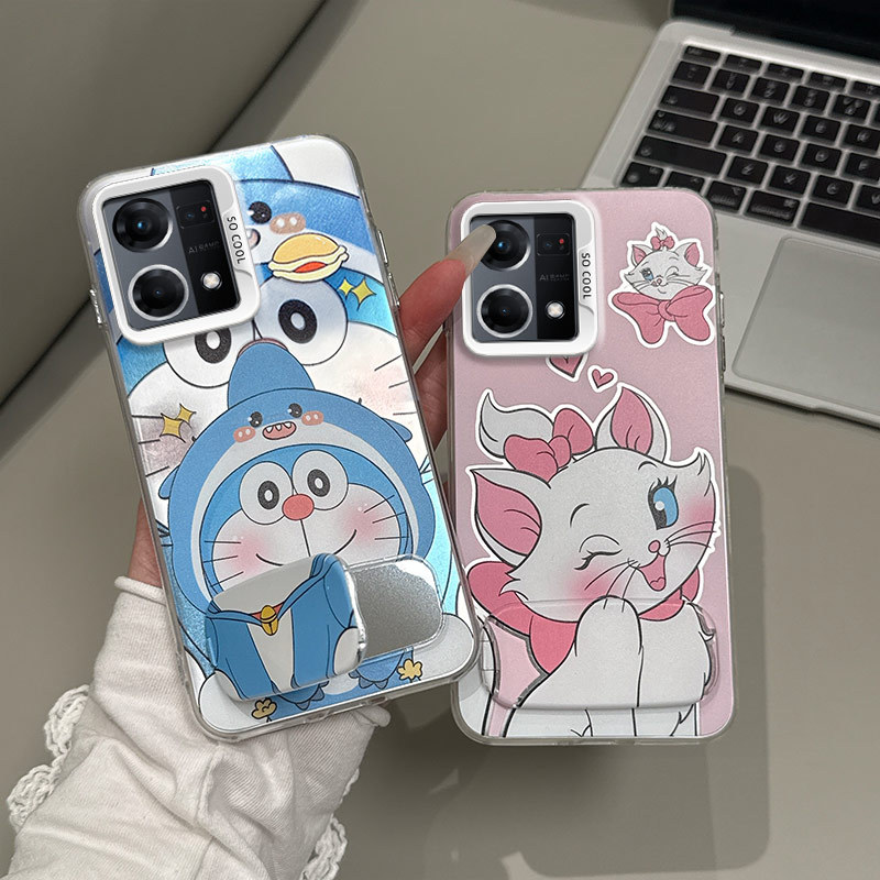 OPPO reno7 4G กรณี OPPO reno 8 4G 5g กรณีสีเงิน Anti fall เคสโทรศัพท์ป้องกัน bts