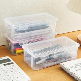 JoyTray กล่องใส่เครื่องเขียน อเนกประสงค์ พร้อมฝาปิดล็อก กันน้ํา กันฝุ่น กล่องดินสอพลาสติกใส pencil-box