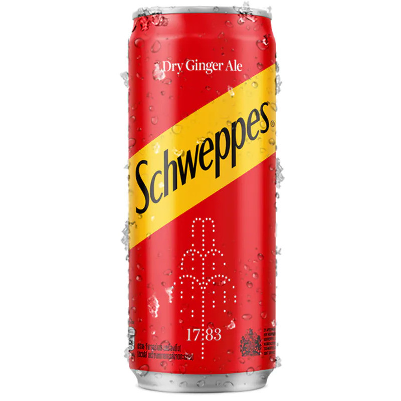 ชเวปส์ มิกเซอร์จินเจอร์เอล Schweppes Dry Ginger Ale 330ml.