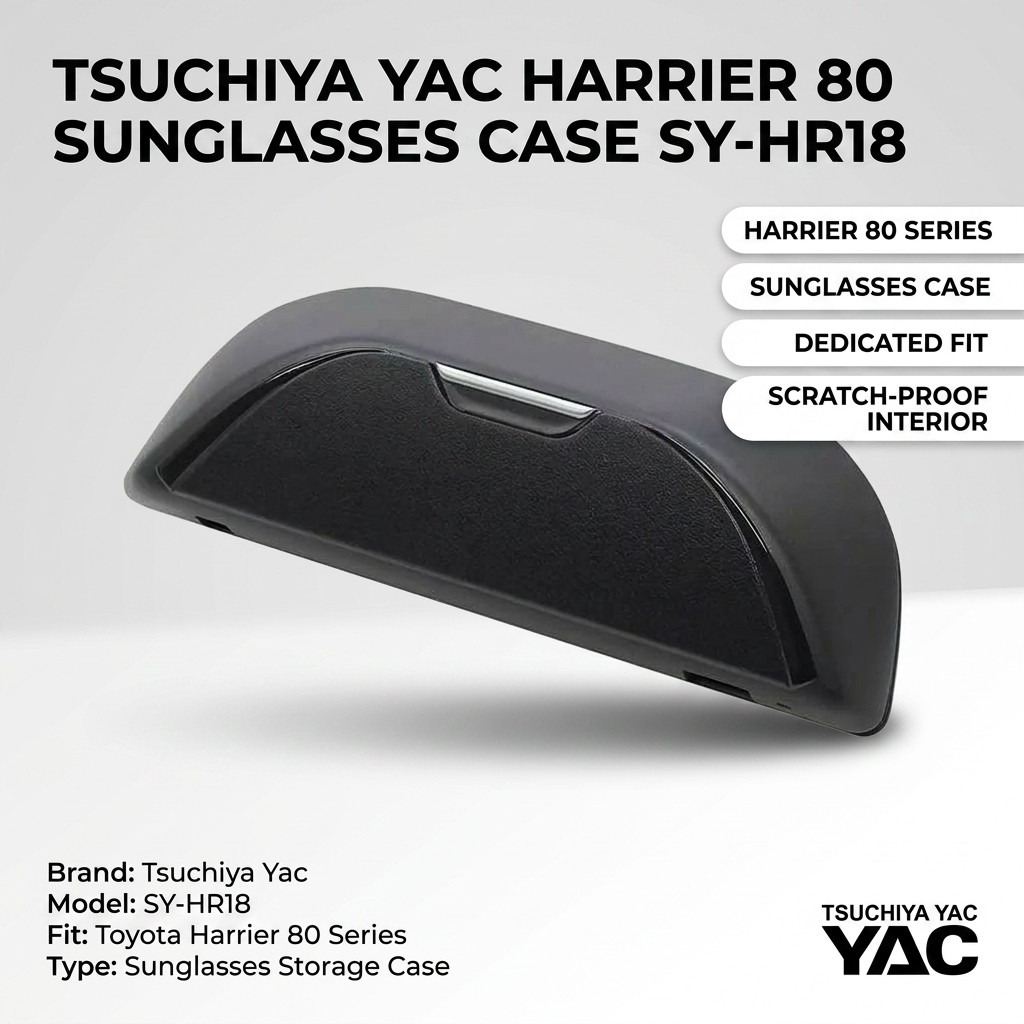 YAC SY-HR18 Sunglasses Case for Toyota Harrier 80 Series Interior Holder Black RHD