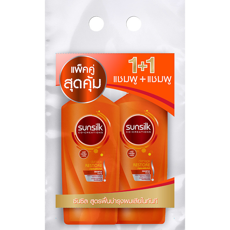 ซันซิลแชมพูแดเมจรีสโตร์ 325มล.แพคพิเศษแชมพูแถมแชมพู Sunsilk DamageSH 325ml Bonus [หมายเลขบาร์โค้ด 8851932403818 ]
