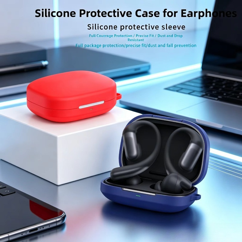 ซิลิโคนนุ่มสําหรับ Shokz OpenFit Pro กันกระแทกและกันฝุ่นหูฟังกล่องฝาครอบป้องกันสําหรับ SHOKZ OpenFit Pro หูฟังไร้สายครอบคลุม