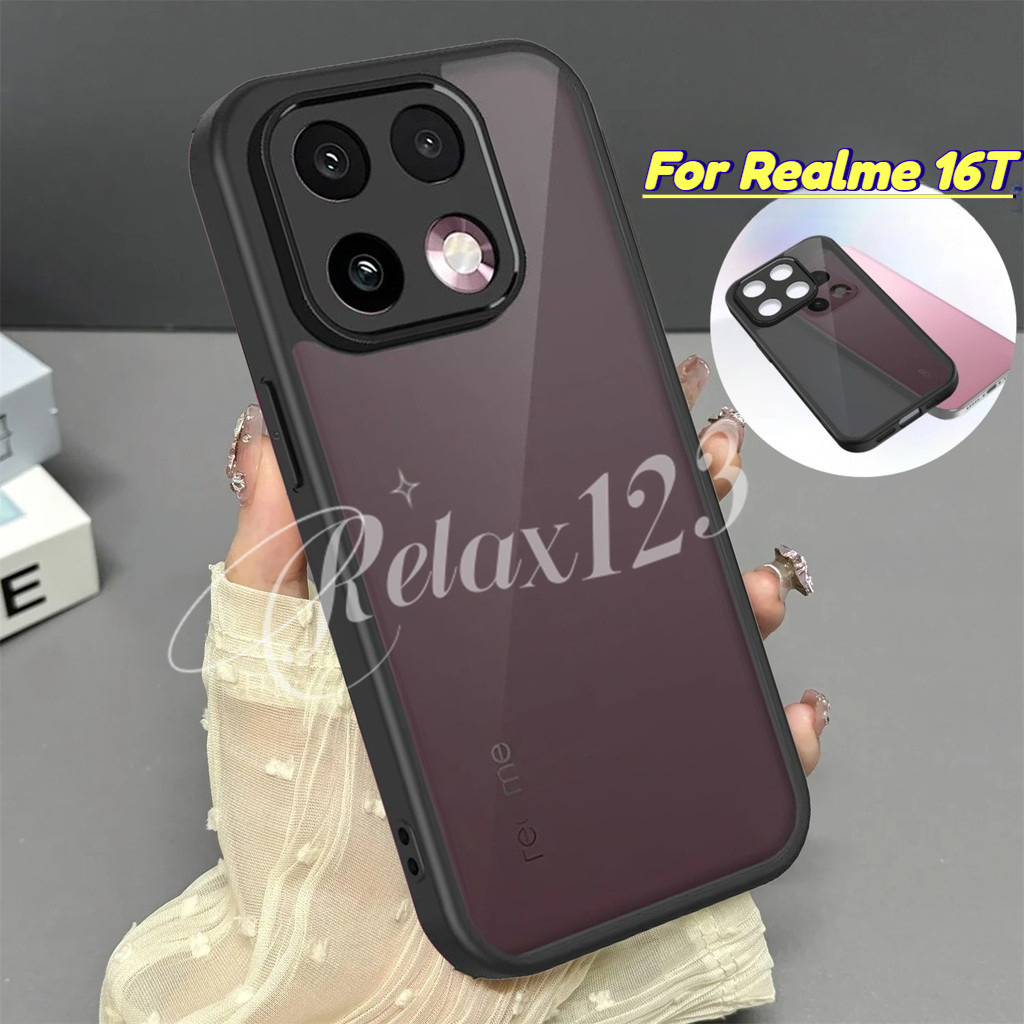 สําหรับRealme 16T 5Gใหม่หรูหราสีดําMatte Clearเลนส์สําหรับRealme 16 Pro + Realme16T Realme 16 T Real