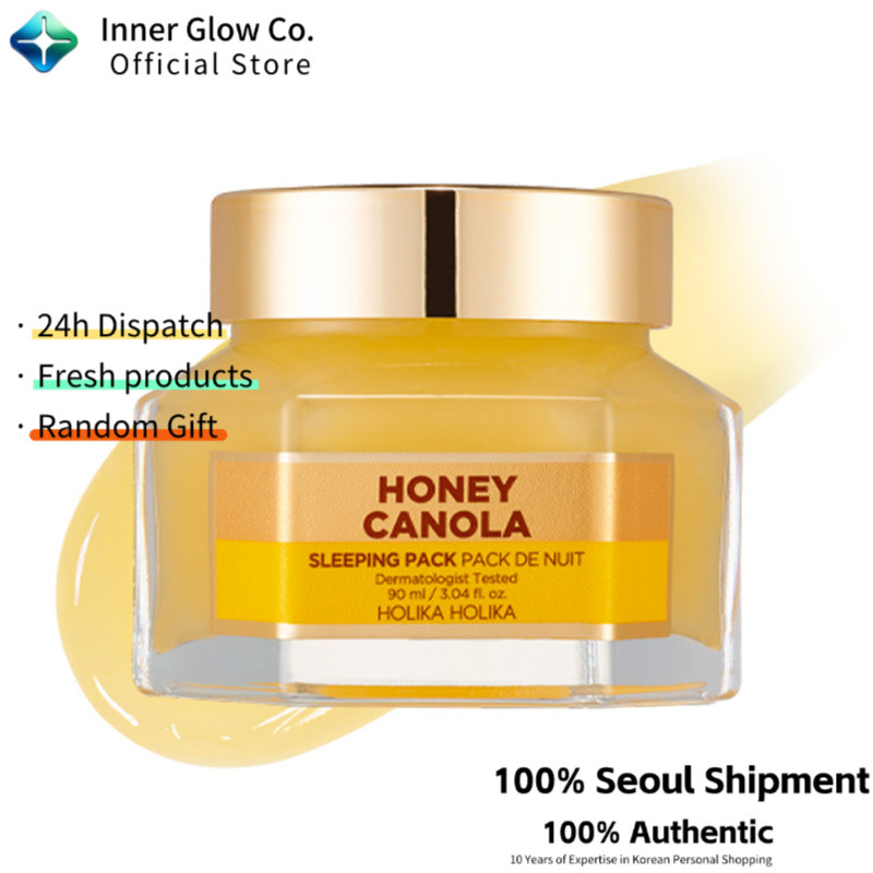 Holika Honey Skin Sleeping Pack Canola Honey 90ml 1 แพ็ค มาส์กบํารุงกลางคืนอย่างล้ําลึกสําหรับผิวเปล