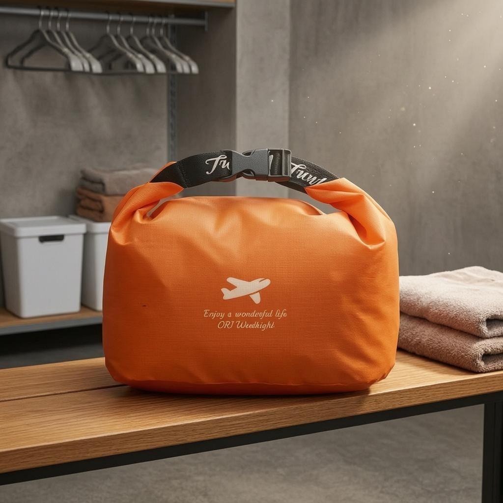 Roll-Top Storage Bag Water-Resistant Outdoor Storage Bag 420D Oxford Textile Buckle Closed for Campi