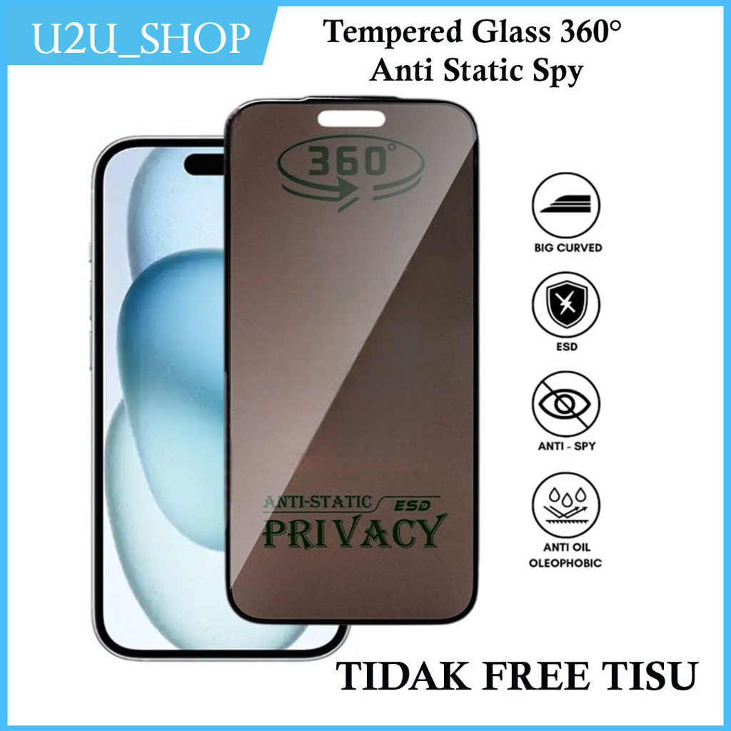 กระจกนิรภัย360° Anti Static Spy สําหรับ Vivo Iqoo Neo 10 15 Z9 Z9x Z10 Lite Z10x Z11 Z11x S1 S1 Pro 
