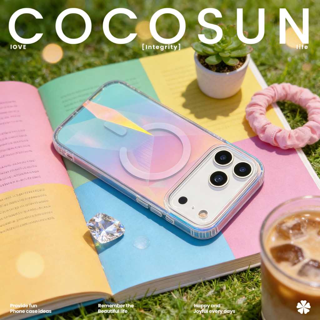 เคสไอโฟน เคสไอโฟนสวยๆ เคสเท่ๆ ลายเพชรออร่า แม่เหล็ก สำหรับ iPhone 17 Pro max 16e 15plus 14 13 air