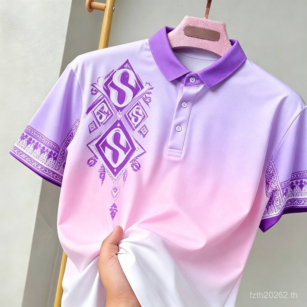 ลายไทยใหม่เอี่ยม 2026 Polo Glossy ผ้ายืดเรียบ Non-iron เป็นมิตรกับผิวหลากสี Casual Top