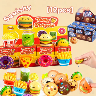 12 ชิ้น ของเล่นบีบช้า Slow Rebound ของเล่นคลายเครียด ซาลาเปานุ่ม กล่องสุ่ม Blind Box ของเล่นน่ารัก สำหรับเด็กและผู้ใหญ่