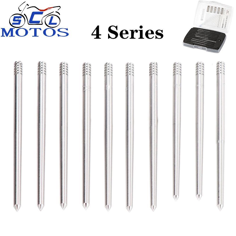 10pcs 4 Series Mikuni Jet Needle Set, Aluminum Tuning Needles Fit Flat/Round Slide VM16 VM18 VM20 VM