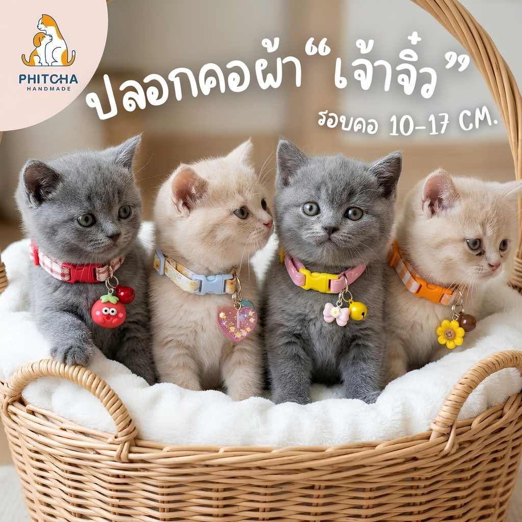 (ปลอกคอสำหรับลูกแมว) • ปลอกคอสายผ้าคอตต้อน •  (ตัวล็อคแบบปกติ) ปลอกคอแฮนด์เมด ปลอกคอสุนัข •