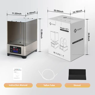 FIXDRY 3D เครื่องพิมพ์ Filament เครื่องอบผ้าพร้อมพัดลม, 110W PTC Dehydrator กล่องเครื่องเป่าอุ่น, ปิด-ปล่อยความร้อนคงที่, อุณหภูมิความชื้น, 2 Spool Compatible