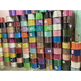 เส้นพลาสติกสานบ้านมีทรัพย์ ตราลูกโจ้แท้ 6 มม. สีพื้น 29 สี สำหรับสานกระเป๋า สานตะกร้า งานจักสาน DIY เลือกขนาด 0.5 กก. /