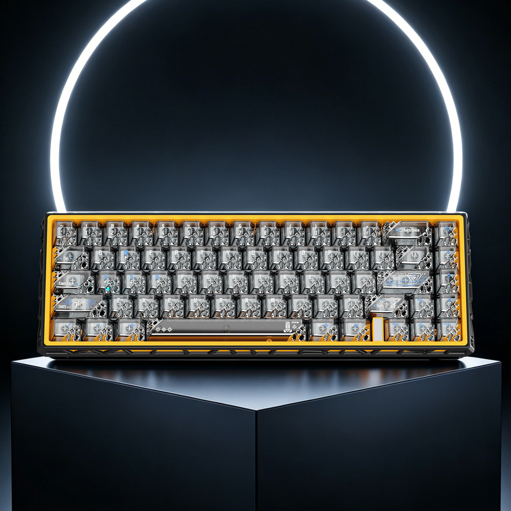 Keycap Oxide & Womier Quantum Honeyb Electroplating Craft PC วัสดุปุ่มกดโปร่งใส Hollow Mechanical Ke