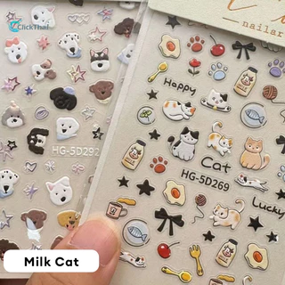 🎃ร้านไทย🎃สติกเกอร์นูน 3 มิติ รูปแมวและสุนัขน่ารัก กันน้ำ สไตล์ญี่ปุ่นสุดน่ารัก สำหรับตกแต่งโทรศัพท์