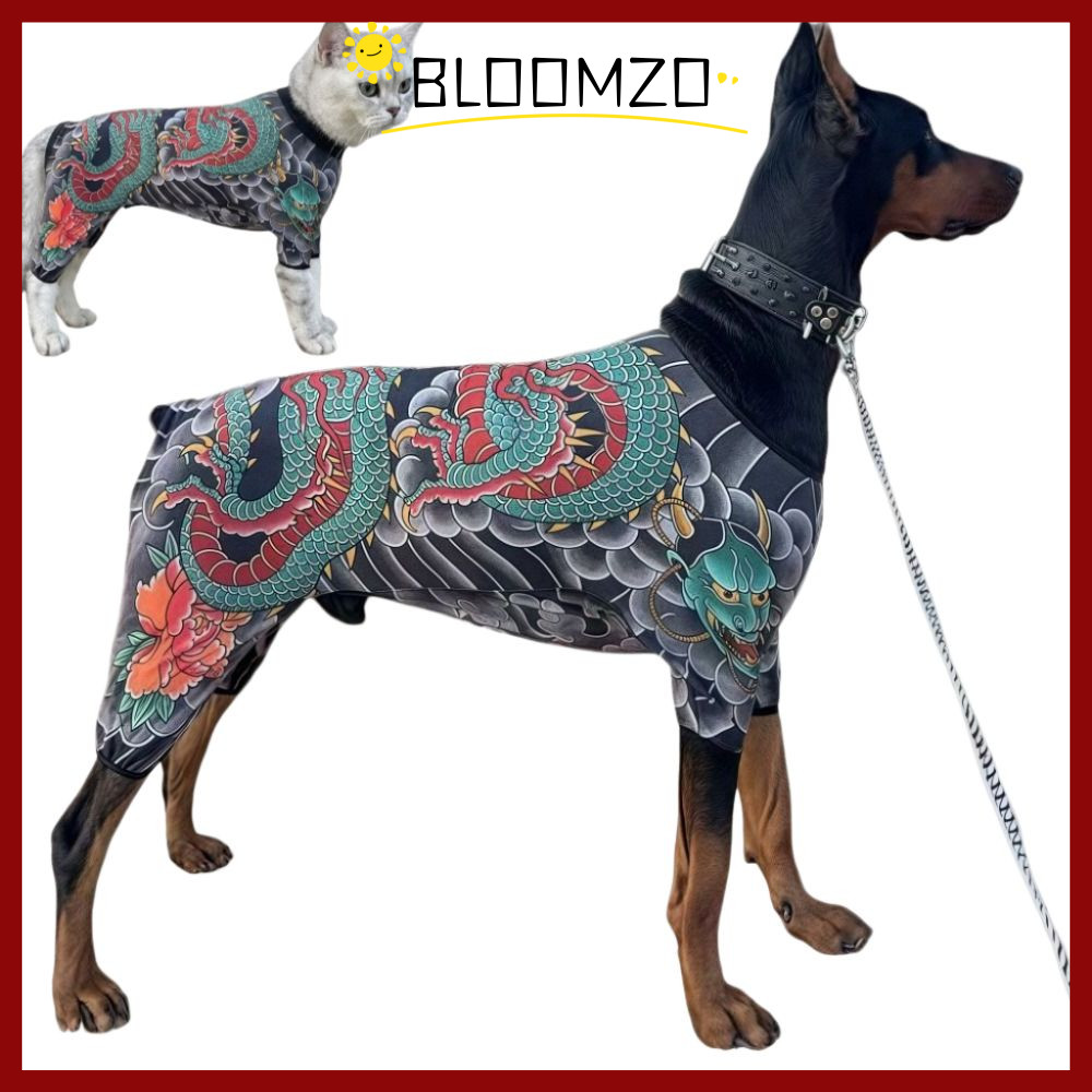 จัดส่งจากประเทศไทยBLOOMZO เสื้อแจ็คเก็ตสักสุนัขแมว, Four Seasons เหมือนจริงสัตว์เลี้ยง Tattoo Vest, ความคิดสร้างสรรค์ Breathable Cool Close-fit เสื้อผ้าสัตว์เลี้ยงสําหรับสัตว์เลี้ยง S ถึง 6XL