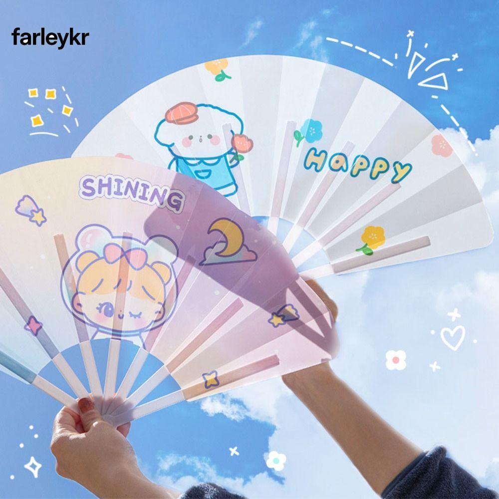 FARL พัดลมมือถือ,การ์ตูน PP พับพัดลม 7 พับ,ของขวัญพลาสติกตกแต่งบ้านพัดลมพับการ์ตูน