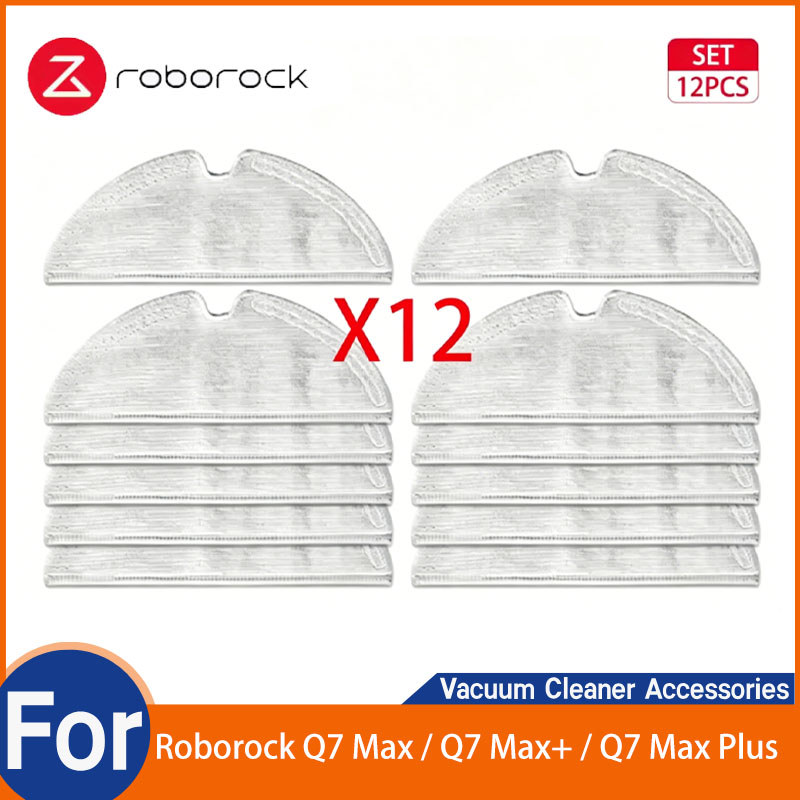 Roborock Q7 Max / Q7 Max+ / Q7 Max Plus เครื่องดูดฝุ่นหุ่นยนต์ Mop Cloths อุปกรณ์เสริม (12 ชิ้น)