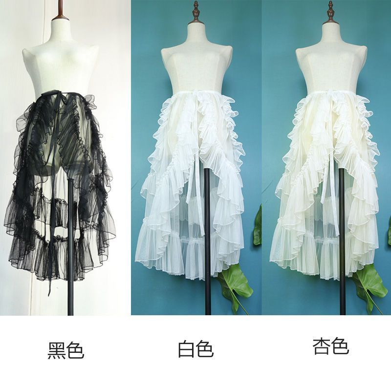Lolita See-Through Overall Dress Dress Dress Dress lo Skirt lolita กระโปรงชั้นเดียว