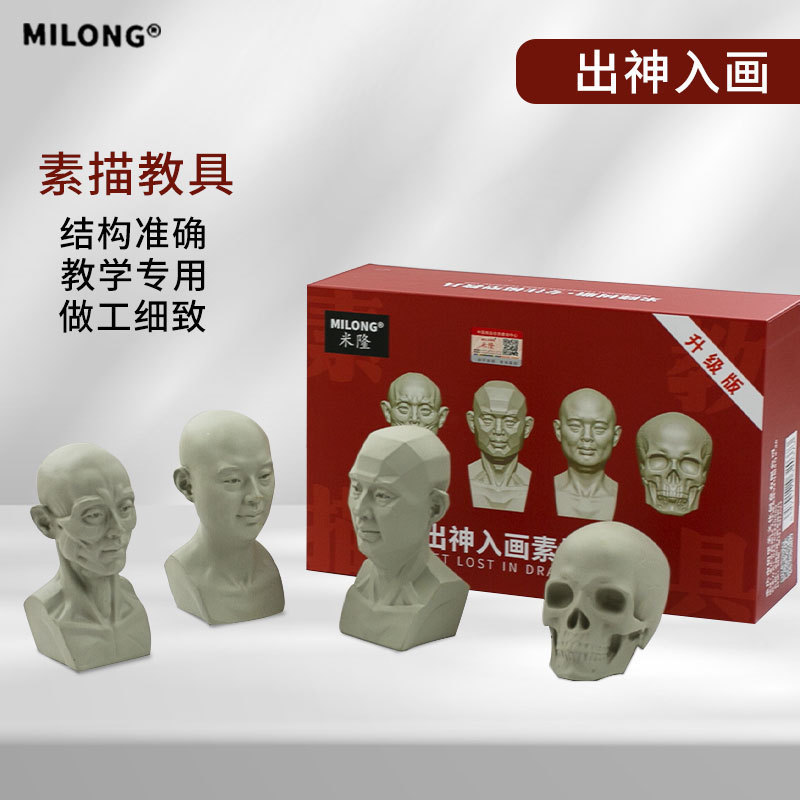 Milong Head Is All Art Plaster Head Portrait ช่วยสอนจําลอง Avatar รุ่นมินิเรซิ่นปูนปลาสเตอร์ Sketch Head Portrait [dyw]