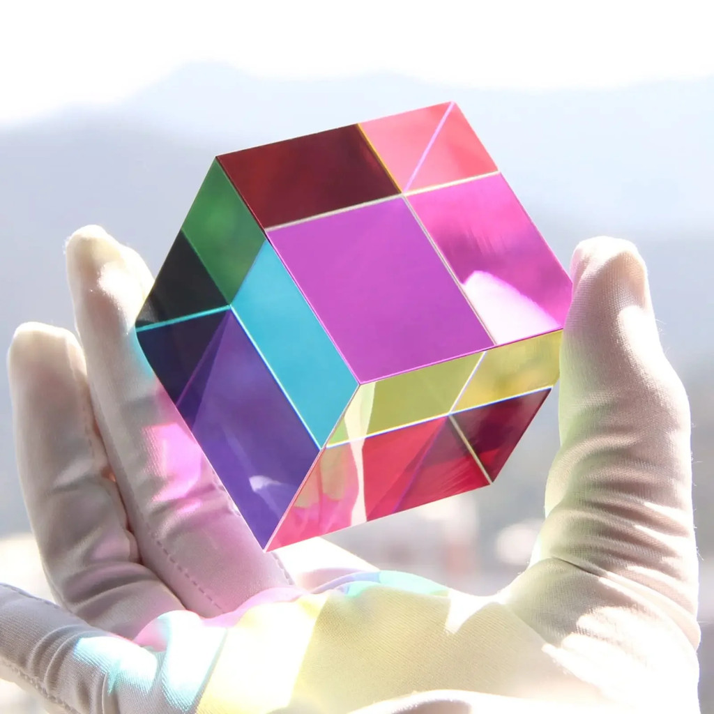 1pcs Science Magic Prism Cube 20 มม.Hexahedral คริสตัล Magic Cmy Cube 3D สี Cube Prism สําหรับการถ่า