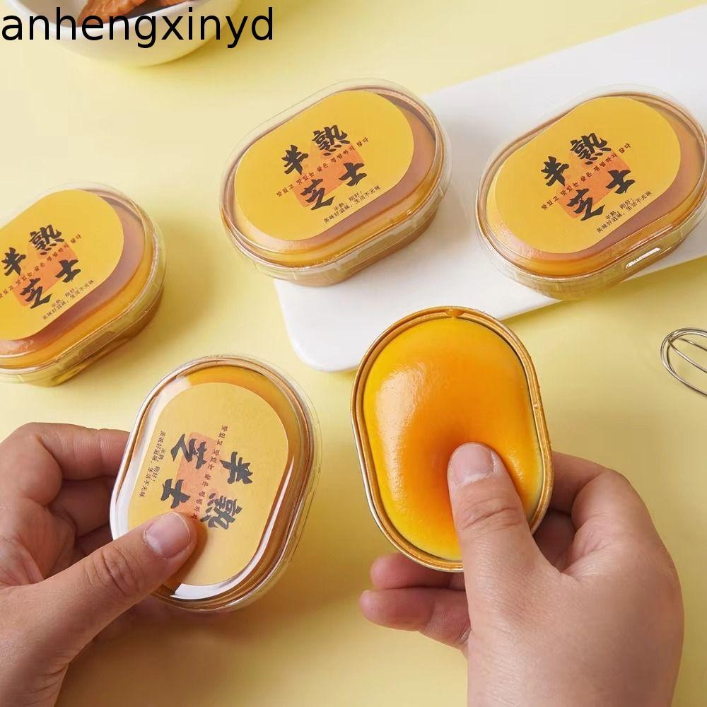 ANHENGXIN ขนมปัง Squishy ของเล่น, มือผ่อนคลายจําลอง Squishy ชีส, Creative Sticky Slow Rising Pinch Sensory Fidget Ball เด็กผู้ใหญ่