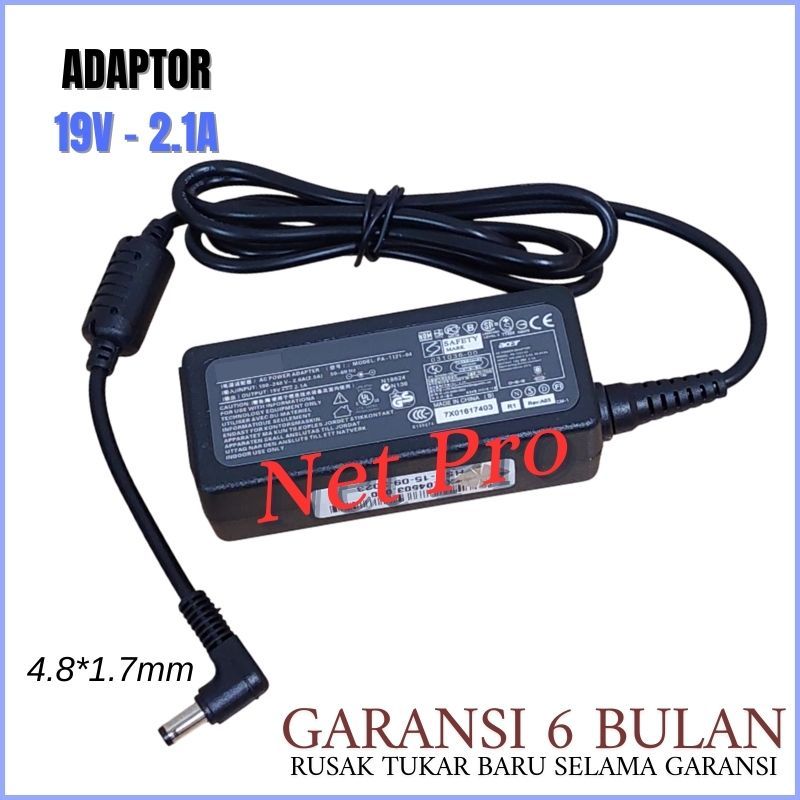 เครื่องชาร์จ Adaptor Acer Z476 Series 19V - 2.1A DC 4.8*1.7mm 40W -NPRO