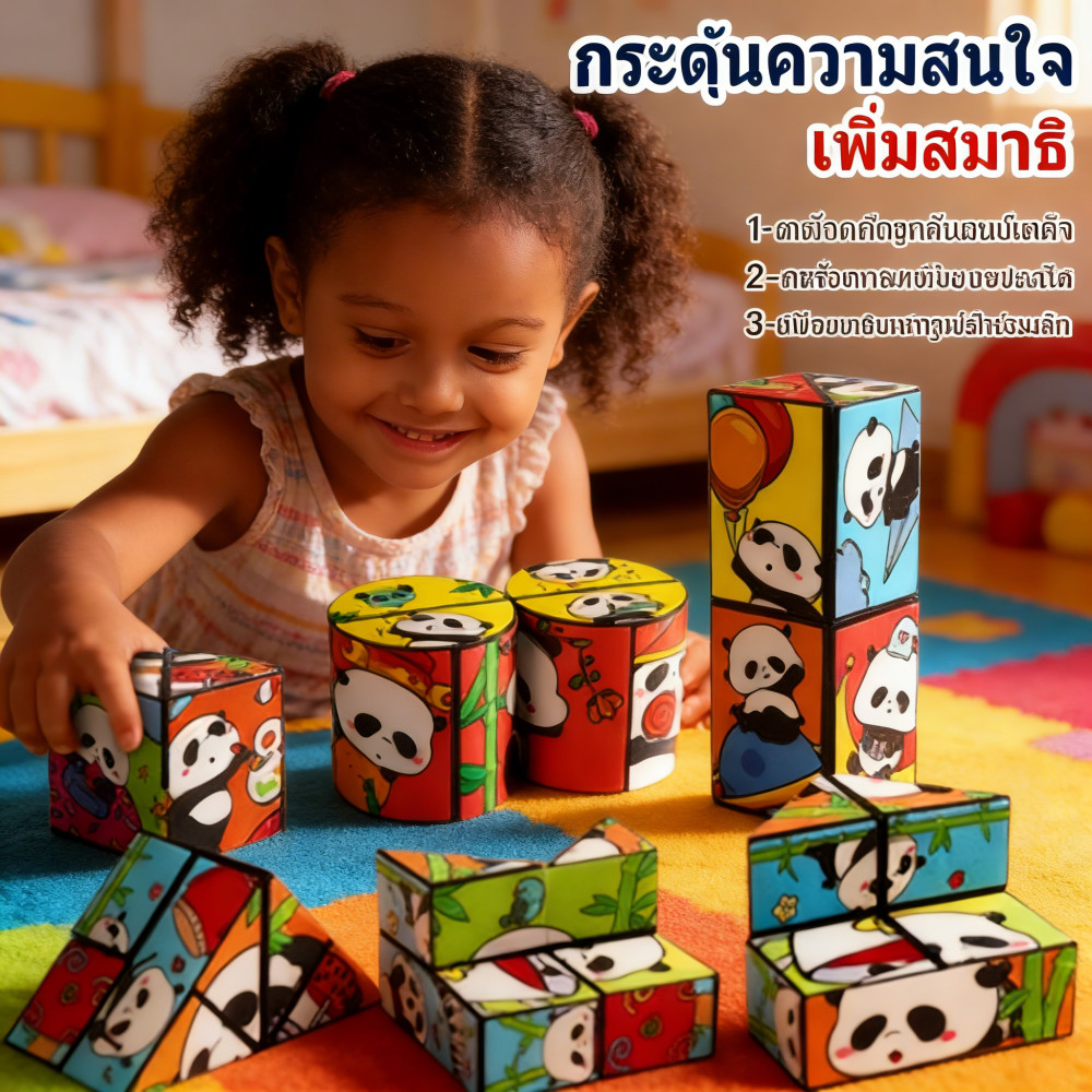 เล่นเด็ก ของเล่น รูบิค รูบิค 3D รูบิค 2x2 แม่เหล็ก รูบิค แพนด้า รูบิค ของเล่น คลายเครียด