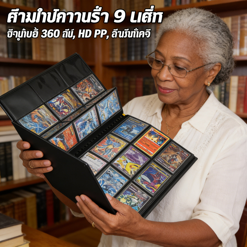 แฟ้มสะสมการ์ด 9 ช่อง 360 ใบ สมุดใส่การ์ด แฟ้มใส่การ์ด การ์ดเกม สมุดสะสมการ์ดอย่างดี