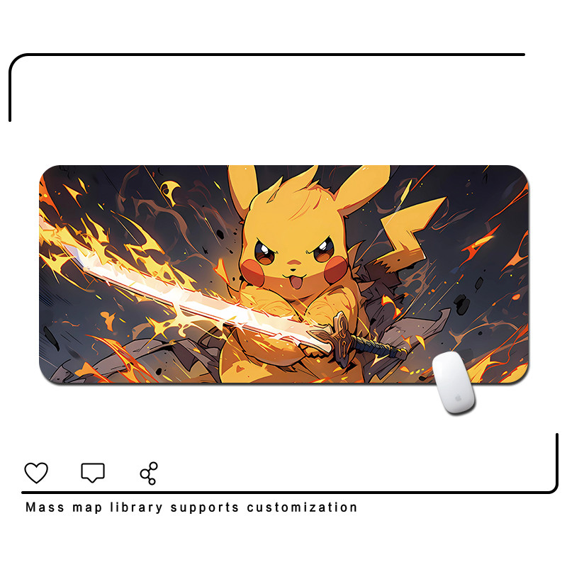 ใหม่ Cool Pikachu Mouse Pad Pokémon อะนิเมะโต๊ะ Pad ลื่นแป้นพิมพ์กันน้ํา Pad อุปกรณ์เสริมคอมพิวเตอร์