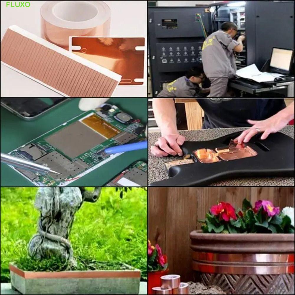 ฟลักซ์ เทปทองแดงนําไฟฟ้า, การนําไฟฟ้าด้านเดียวทนต่ออุณหภูมิสูง ทําเอง เทปฟอยล์ทองแดง, กาว เอมิ โล่ 5 มม./30 มม. เทปฟอยล์ทองแดงคอมพิวเตอร