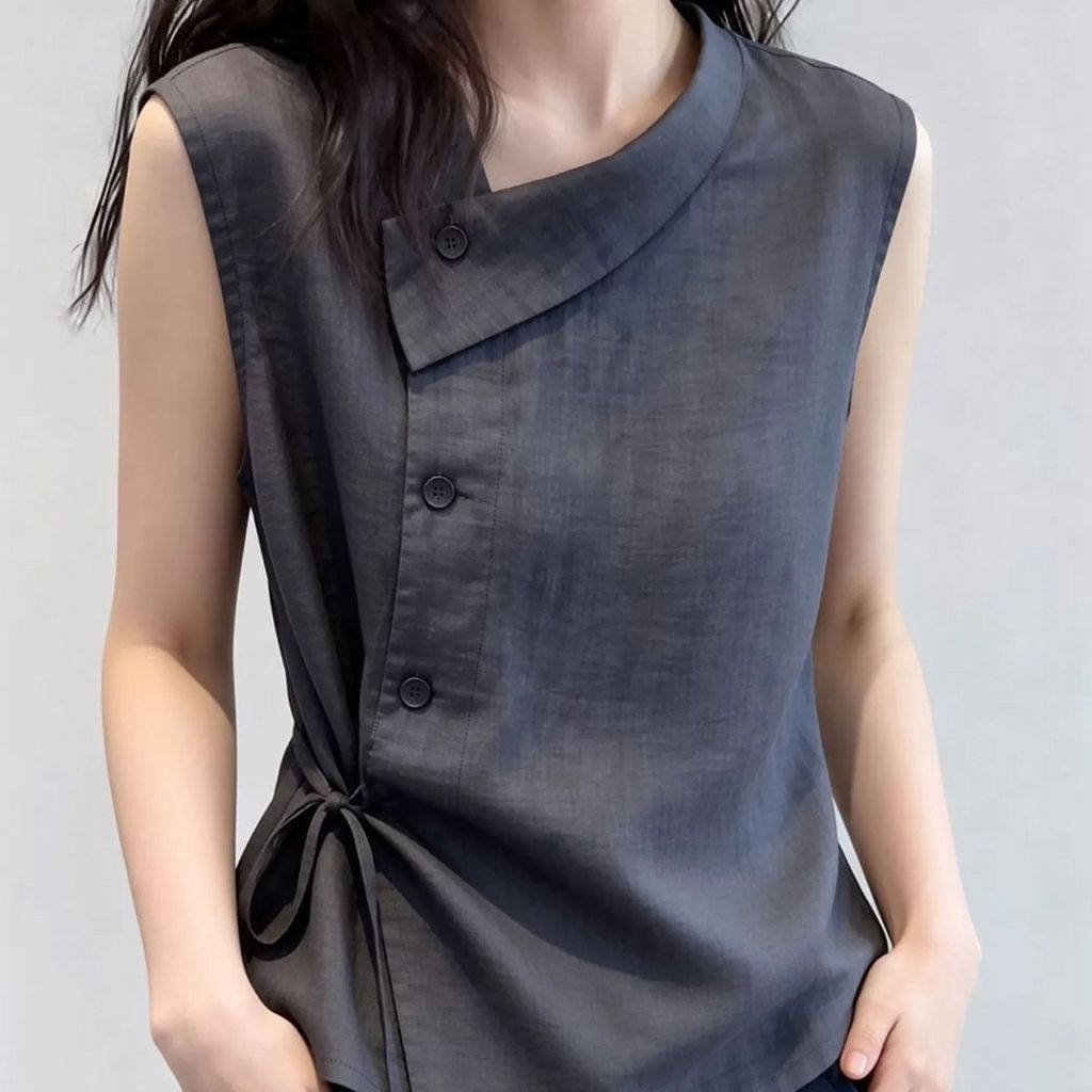 เสื้อแขนกุดสไตล์ฝรั่งเศสหรูหราระดับไฮเอนด์สลิมฟิตเฉพาะลําล รูปที่ 6