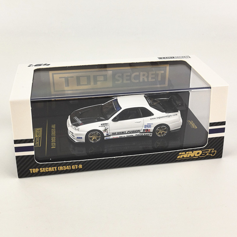 Inno64 Top Secret Nissan GT-R (R34) 1/64 Diecast Model (White) 267728