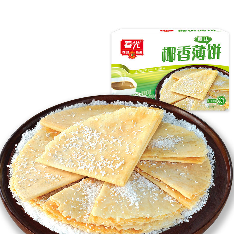 Chunguang Coconut Crepes 105g X10 กล่องไหหลําพิเศษมะพร้าวหอมริชกะทิบิสกิตกรอบของว่าง