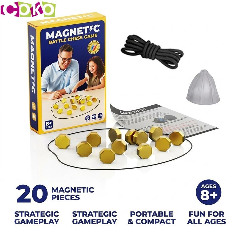 ชุดเกมหมากรุกแม่เหล็ก ของเล่นเพื่อการศึกษา โต้ตอบ สำหรับครอบครัวMAGNETIC EFFECT CHESS