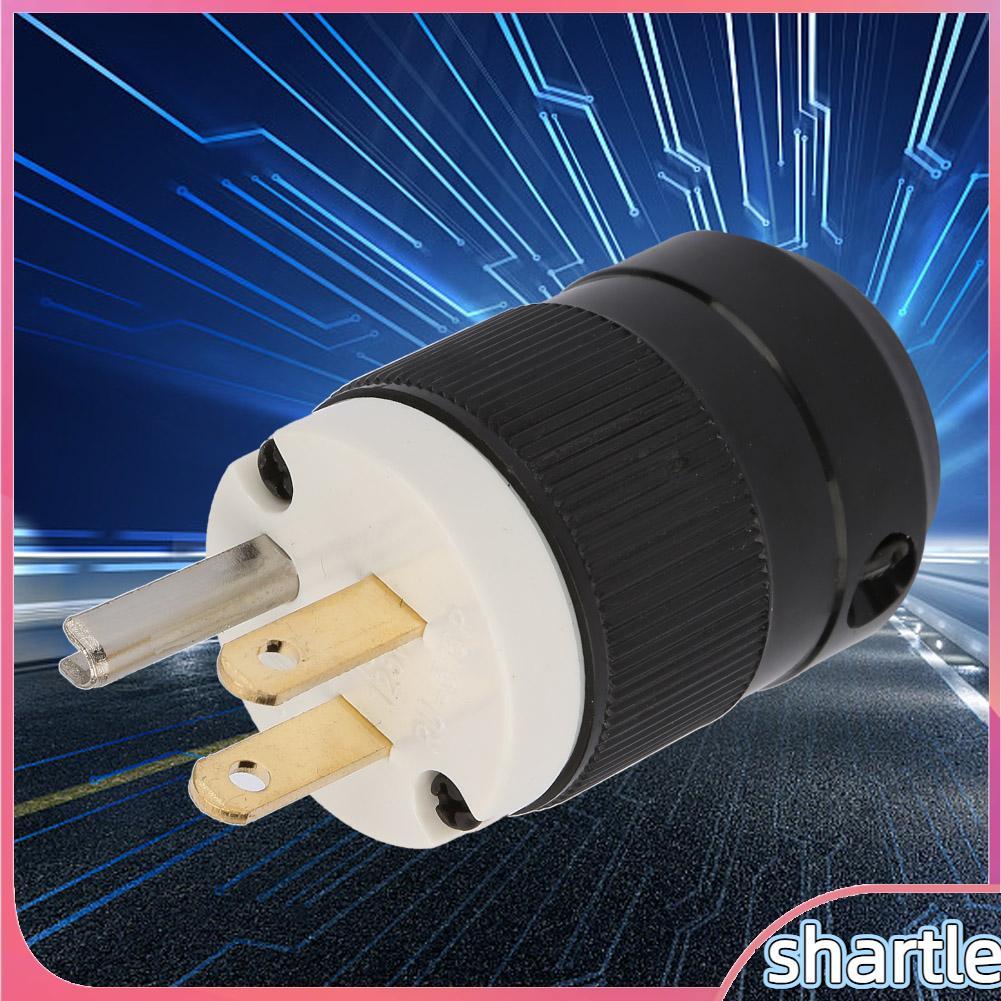 Shartle-th ปลั๊กเปลี่ยน 125V 50 ถึง 60HZ 3 เสาชาย Heavy Duty Professional US PRONG สะดวกใช้ (15A 125V)