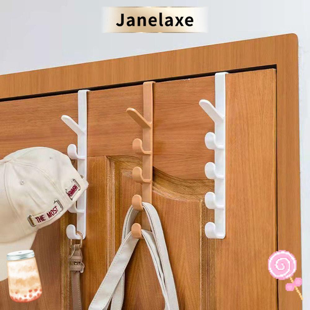 JANELAXE ตะขอแขวนประตู, 5 ตะขอเสื้อไร้ร่องรอย, ตะขอแขวนประตูติดผนังสําหรับเสื้อผ้ากระเป๋าหมวกกระเป๋า